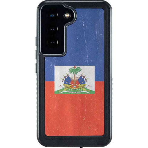Haiti Flag Distressed Galaxy S23 Waterproof Case
